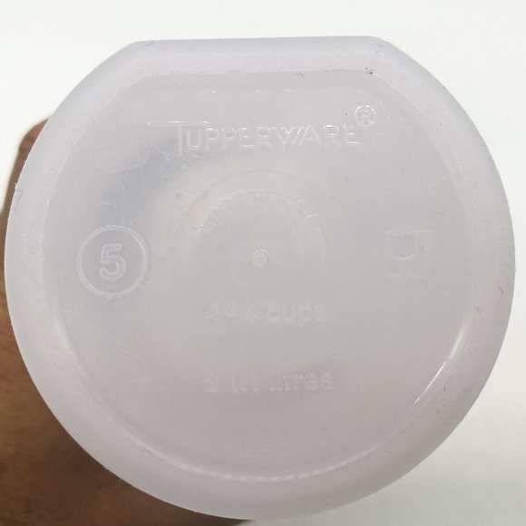 Vtg Tupperware Clear Food Storage Canister Blue Lid Cylindrical Modular Mate - Picture 3 of 7